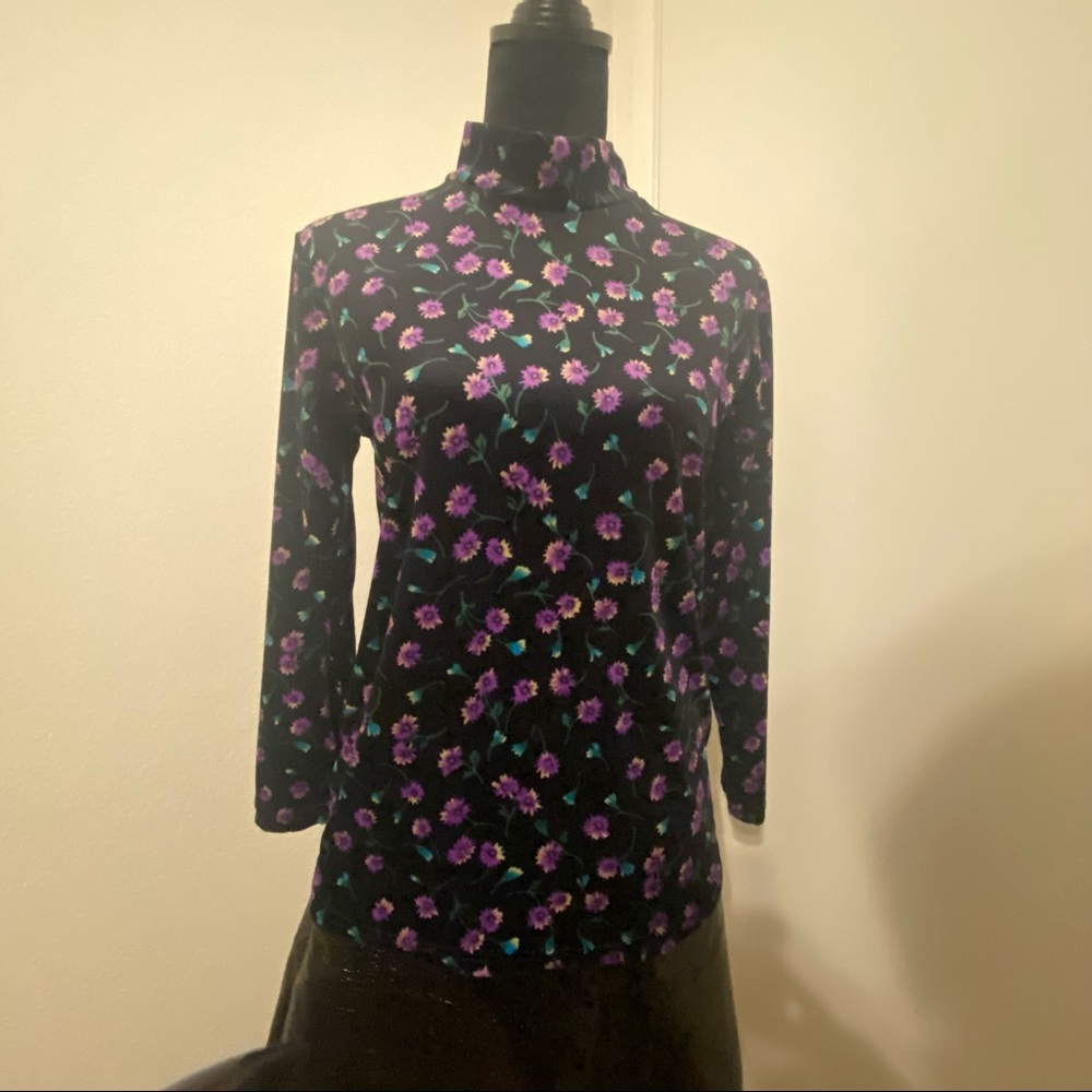 Vintage mock velour top